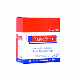 (ANSI) Plastic Strips Latex Free 1" x 3" 50 Ea. Per Box