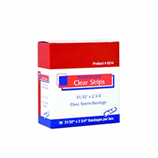 Waterproof Clear Strips 31/32" x 2 3/4" 30 Ea. Per Box