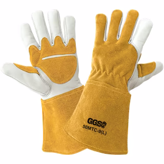Premium Multi-Hazard Reinforced Cowhide Leather Welding Gloves with Fleece Lining.