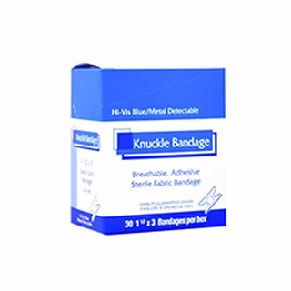 Knuckle Hi-Vis Blue Metal Detectable Bandage 30/Box